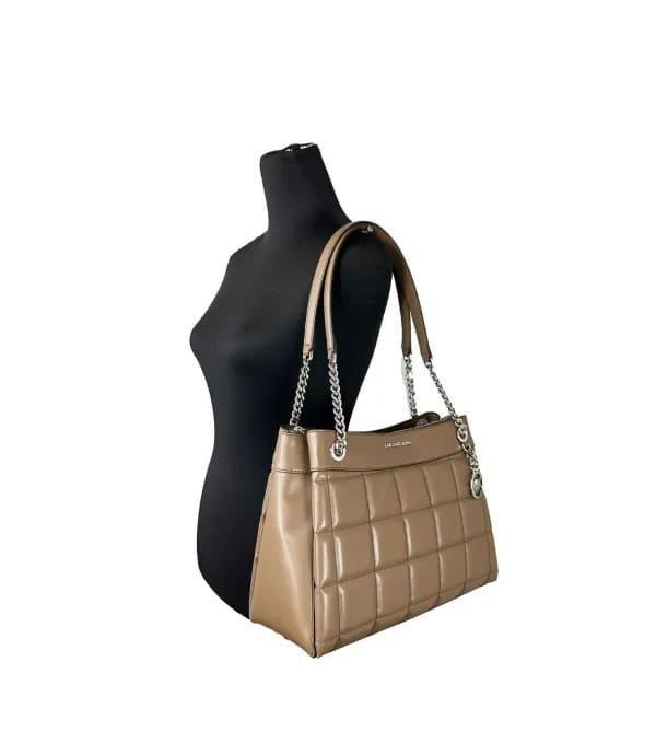 MICHAEL KORS - Bolso de hombro medio Susan de cadena con asa en madera drift Wood - Image 3