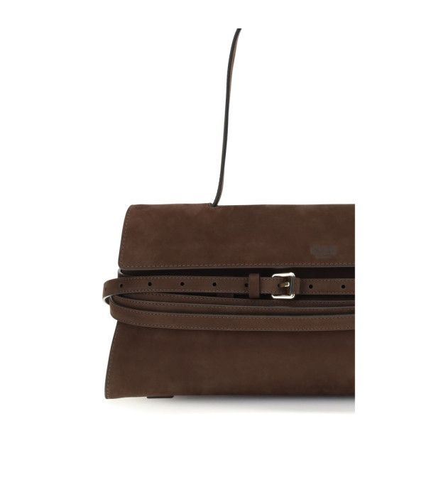 MOSCHINO - Bolso de Hombro de Cuero Marrón de Ternero Bos Taurus - Image 4