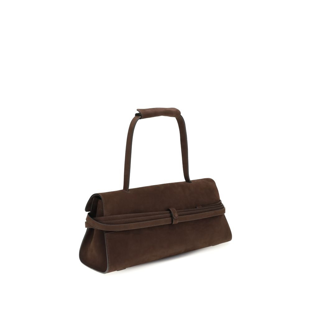 MOSCHINO - Bolso de Hombro de Cuero Marrón de Ternero Bos Taurus - Image 3