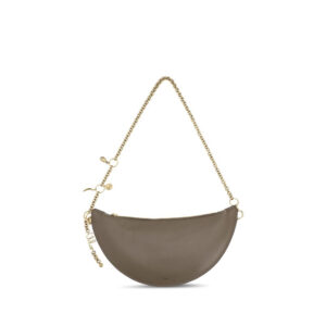CHLOE' - Bolso de hombro de cuero de ternero gris Bos Taurus