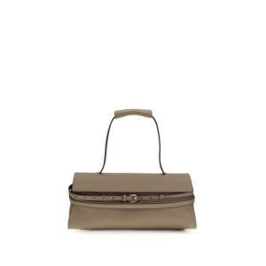 MOSCHINO - Bolso de Hombro de Cuero Beige