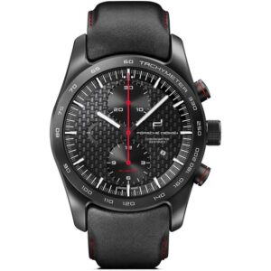 PORSCHE DESIGN - Reloj deportivo de cuero negro