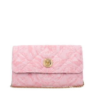 VERSACE - Bolsos de mano de tela rosa
