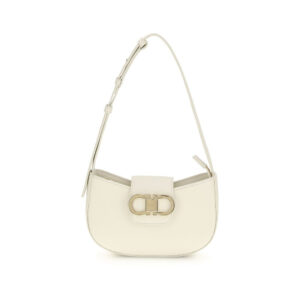 FERRAGAMO - Bolso de Hombro de Cuero Ternero Blanco