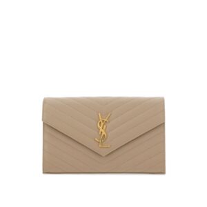 YSL - SAINT LAURENT - Bolso de hombro con logo marron