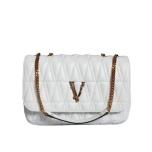 VERSACE - Bolso cruzado de cuero Nappa mini blanco